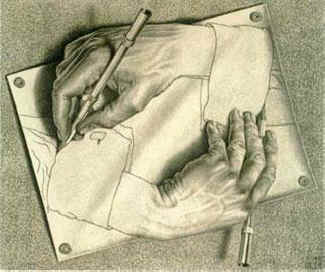Manos pintndose, de Escher