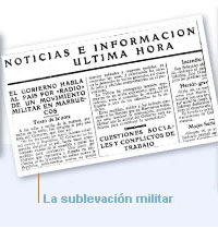 Primera noticia de `un movimiento militar en Marruecos (18/07/1936). Periódico ABC