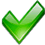 Icono verde de check OK
