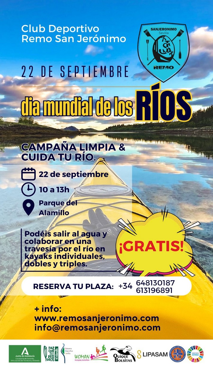  El club de Remo San Jerónimo organiza una campaña de limpieza del río Guadalquivir a su paso por El Alamillo