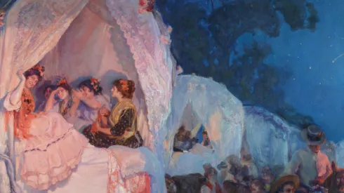 La Romería del Rocío (1917), realizada por el pintor Miguel Hernández Nájera