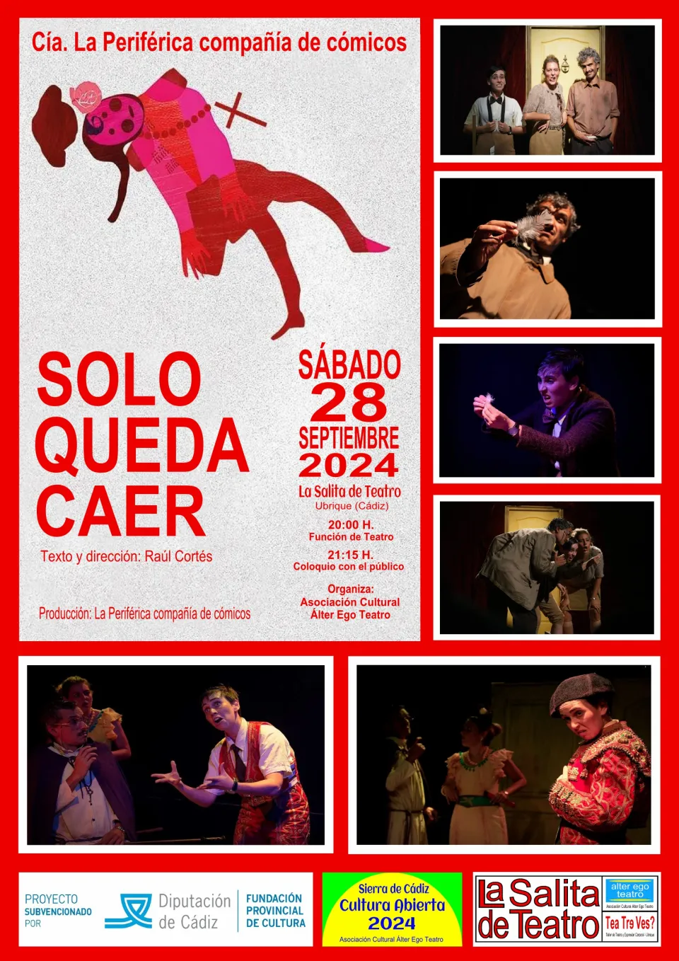 Cartel "Solo queda caer" en La Salita de Teatro