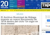 El Archivo Municipal de Málaga expone un nuevo documento de 1614