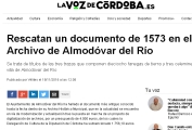 Rescatan un documento de 1573 en el Archivo de Almodóvar del Río
