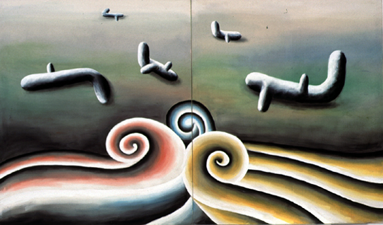 ANDREAS SCHULZE. S/T, 1987. Acrlico sobre muselina. 200 x 340. cm