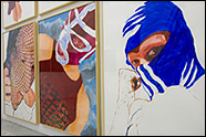 NGELES AGRELA. S/T, 2003-2005. 6 pinturas acrlicas sobre papel, 200 x 150 cm. c/u.