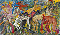 Miquel Barcel. Mapa de carn, 1982. Pigmentos y ltex sobre tela. 195 x 345 cm. Propiedad de Coleccin de Arte Contemporneo Fundacin 'la Caixa'