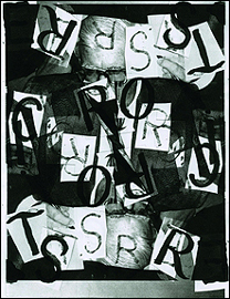 Jos Luis Castillejo. El escritor (seleccin), 2013. Tinta y collage sobre fotocopias, 27.9 x 21.5 cm. Archivo Lafuente