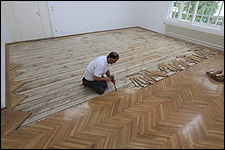 LARA ALMARCEGUI. Retirar el suelo de parquet (Secesin, Viena, 2010), 2010