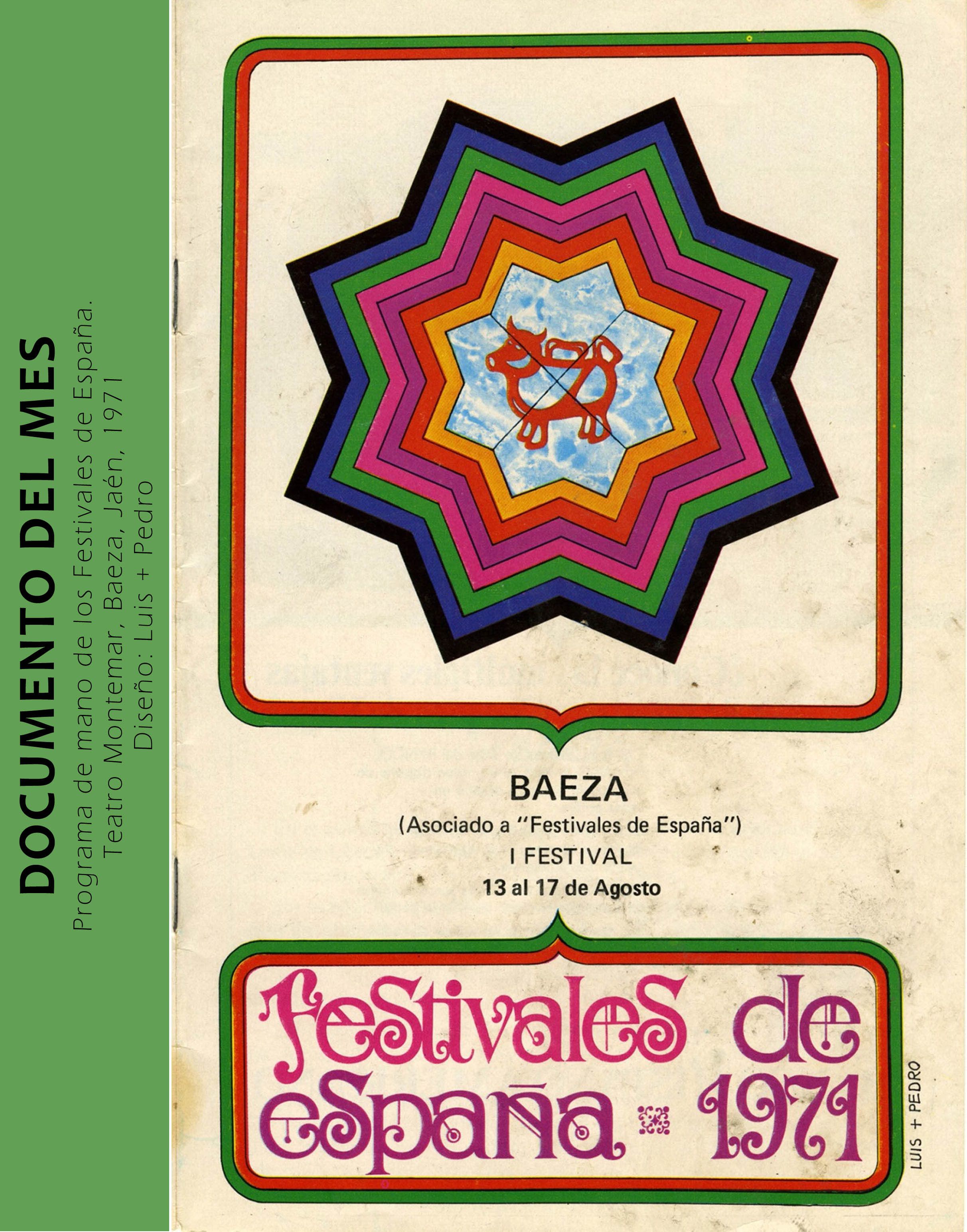 Programa de mano de los Festivales de España. Teatro Montemar, Baeza, Jaén, 1971