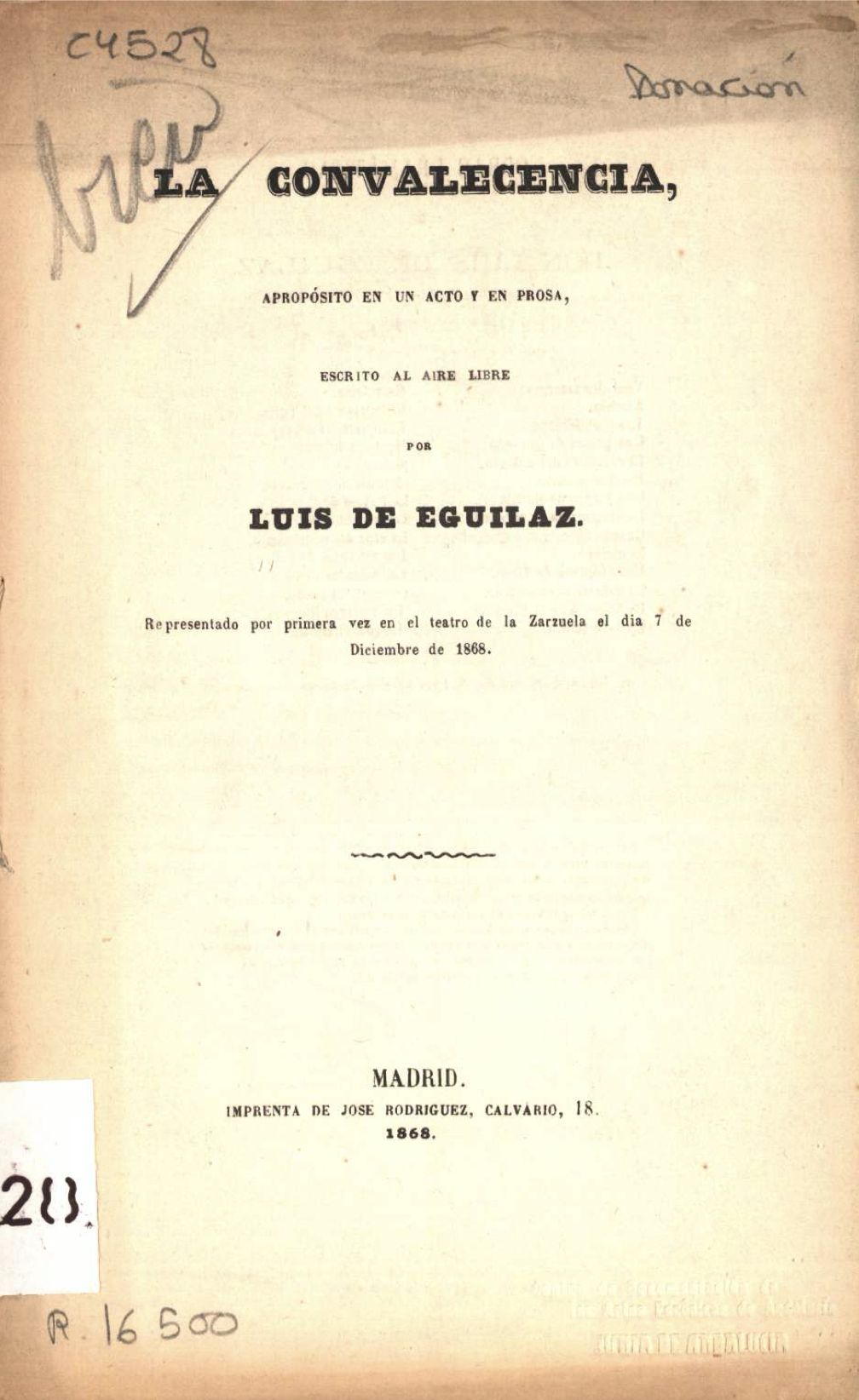 "La convalecencia" de Luis de Eguilaz