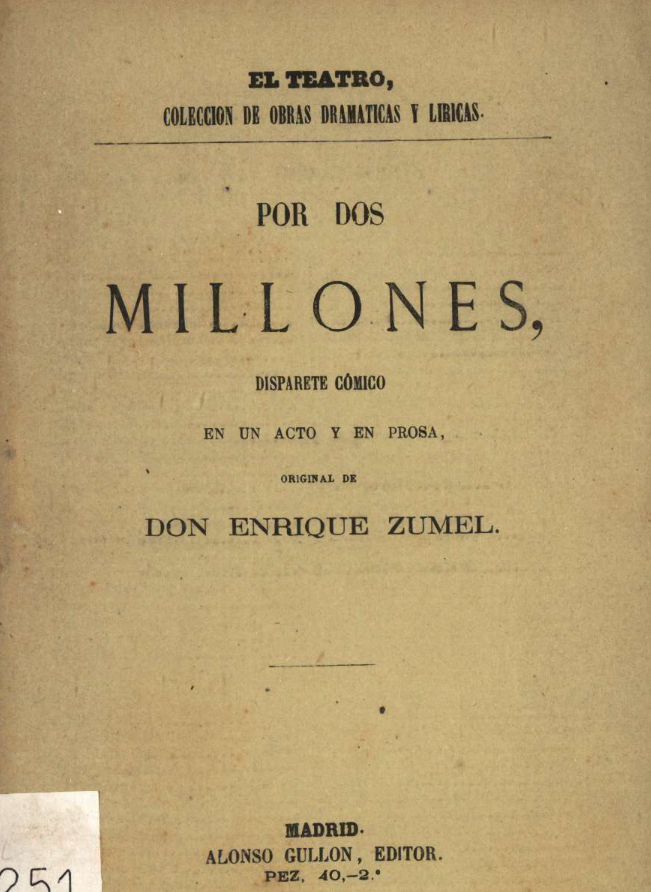 "Por dos millones" de Enrique Zumel