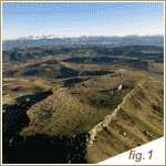(Fig.1 - Vista aérea de la meseta donde se asentó la ciudad de Acinipo)