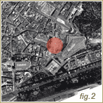 (Fig.2 - Fotografía aérea con las principales localizaciones actuales en el entorno del teatro)