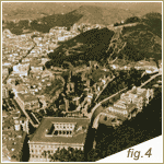 (Fig.4 - Vista Vista aérea del conjunto Alcazaba-Gibralfaro a comienzos de los años sesenta)
