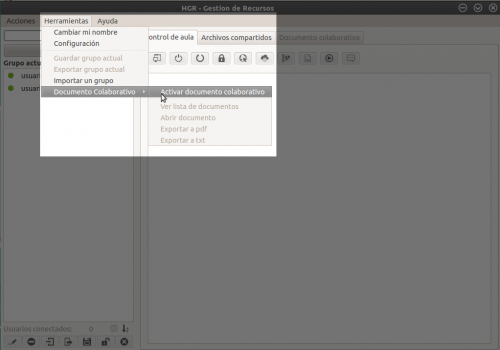Activar el Documento colaborativo