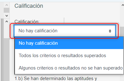 Calificación de la tarea