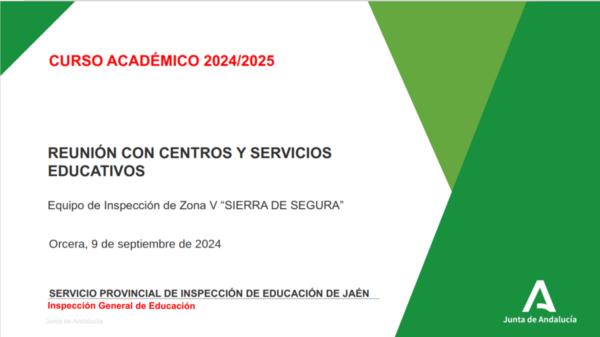 REUNIÓN CON CENTROS Y SERVICIOS EDUCATIVOS Equipo de Inspección de Zona V ¿SIERRA DE SEGURA¿