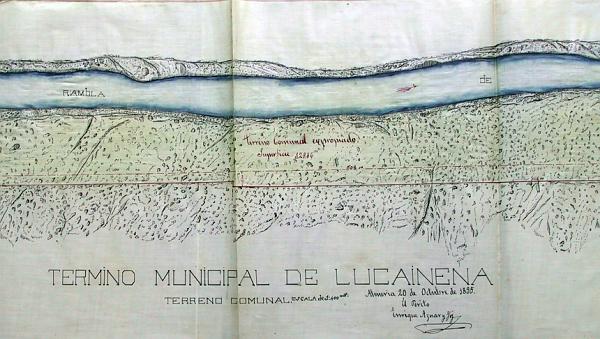 Detalle de un plano del expediente de expropiación de los terrenos necesarios para la construcción del ferrocarril Lucainena de las Torres-Agua Amarga (Carboneras).