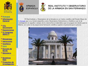 Web del Real Observatorio de la Armada