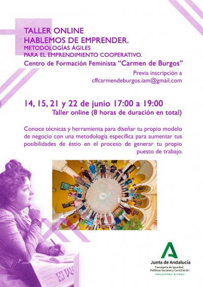 El centro Carmen de Burgos del IAM acoge en junio dos talleres online sobre emprendimiento y empleabilidad y una cata de aceite de oliva