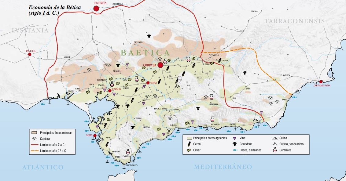 Mapa incluido en el bloque Economa y territorio del Atlas de la historia del territorio de Andaluca