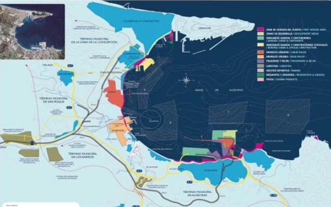 Cartografa actual del puerto de Algeciras y puertos del rea dependiente de la Autoridad Portuaria de la Baha de Algeciras