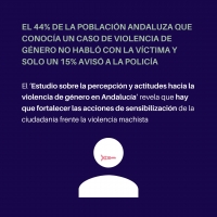 El 44% de la población andaluza que conocía un caso de violencia de género no habló con la víctima y solo un 15% avisó a la Policía