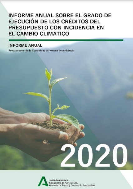 Portada del Informe anual sobre el grado de ejecución del presupuesto con incidencia en el cambio climático. Ejercicio 2020