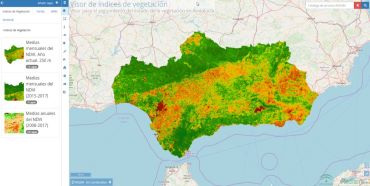 Pantalla del visualizador de seguimiento del estado de la vegetación