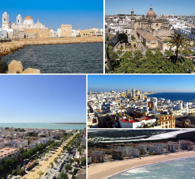 Mosaico de imágenes de la Bahía de Cádiz