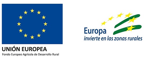 Logotipo de la Unión Europea, fondo agrícola de desarrollo rural y Europa invierte en zonas rurales