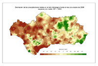 Desviaciones de la precipitación media respecto a la normal %.