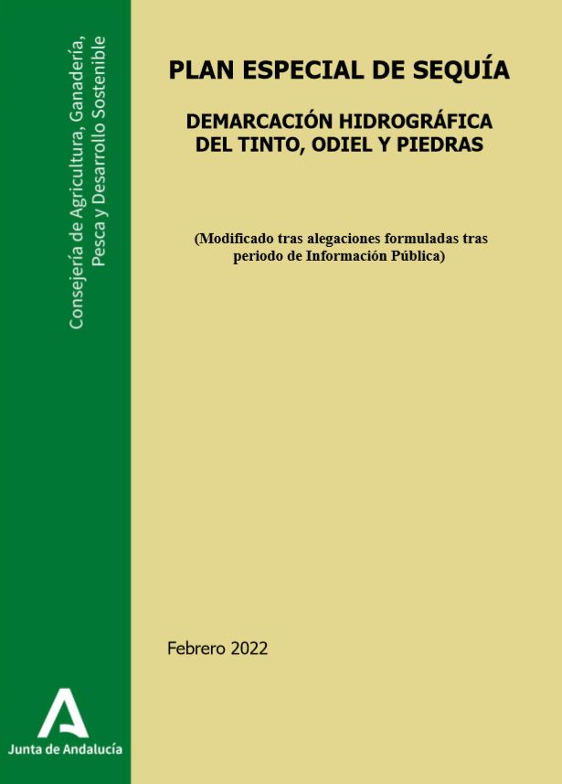 Portada del Plan Especial de Sequía de la Demarcación Hidrográfica del Tinto-Odiel-Piedras