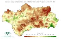 Desviación de la precipitación acumulada respecto a la normal (%)