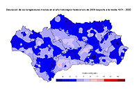 Desviaciones de la temperatura media respecto a la normal