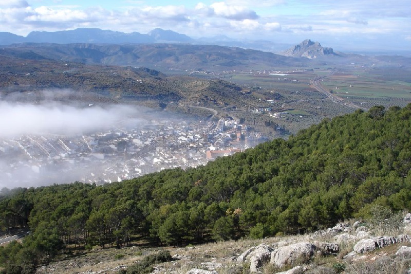 Vista del municipio de Archidona desde la Peña de la Sierra de Gracia