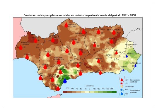 Amplia en nueva ventana: Desviación de las precipitaciones en otoño respecto a la media del periodo 1971 – 2000
