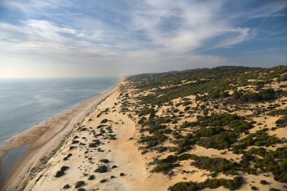 Ampliar imagen: Vista aérea de las dunas junto al mar