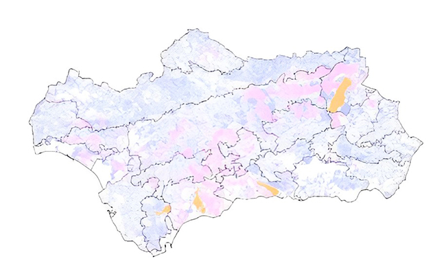 Mapa de terrenos cinegéticos de Andalucía