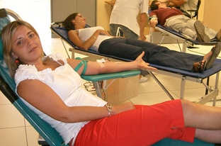 Una donante de sangre.