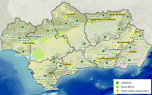 Bases de los medios aéreos del Plan Infoca en la campaña 2013.