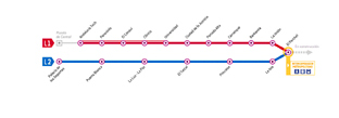 Gráfico con los itinerarios incluidos en la primera fase de explotación parcial del metro de Málaga.