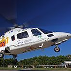Helicóptero sanitario de EPES en un traslado.