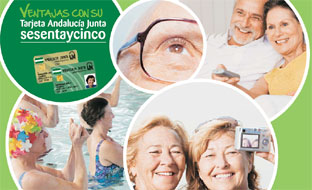 Cartel promocional de la tarjeta Andalucía Junta sesentaycinco.
