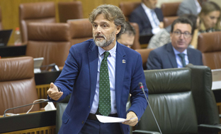José Fical, en la sesión de control al Gobieno que ha tenido lugar en el Pleno del Parlamento andaluz.