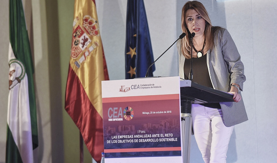 Intervención de Susana Díaz en el I Foro que organiza la CEA sobre los objetivos de desarrollo sostenible