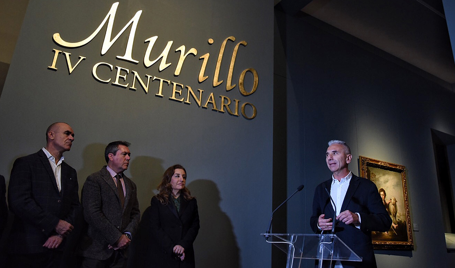 Miguel Ángel Vázquez interviene en la apertura de la muestra antológica sobre Murillo del Museo de Bellas Artes de Sevilla.