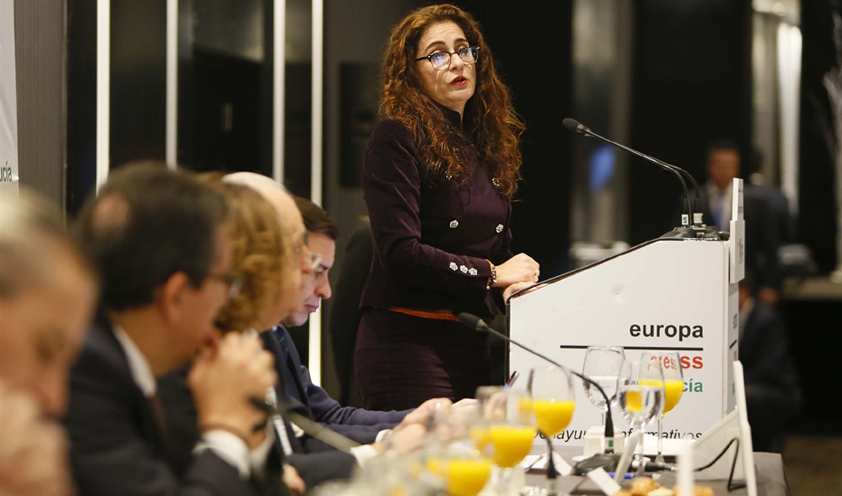 María Jesús Montero, durante su intervención. (Foto Europa Press)