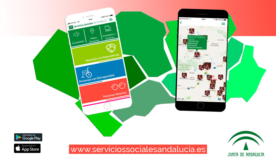 Imagen de la App del mapa de servicios sociales.